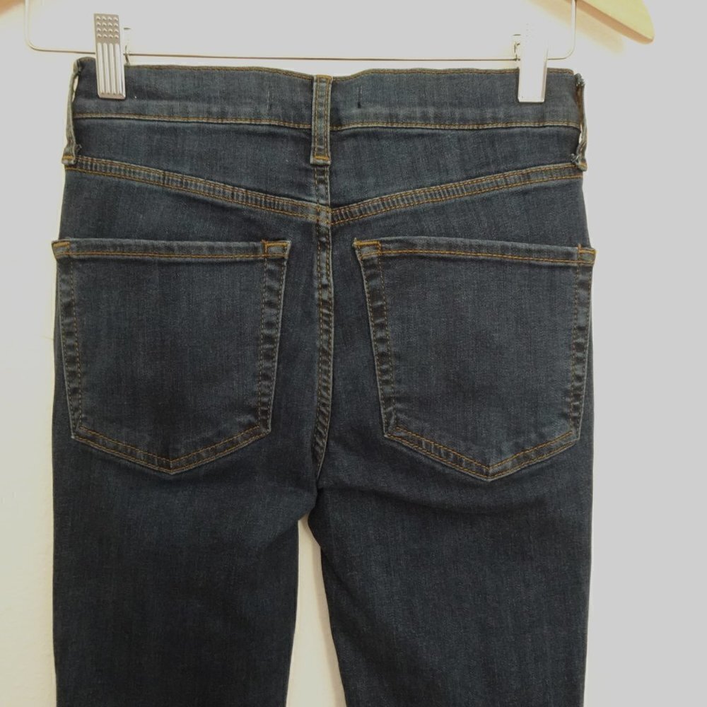Free People Distressed Knee Jeans Women's Size 24 Blue Denim High Rise - Picture 5 of 8